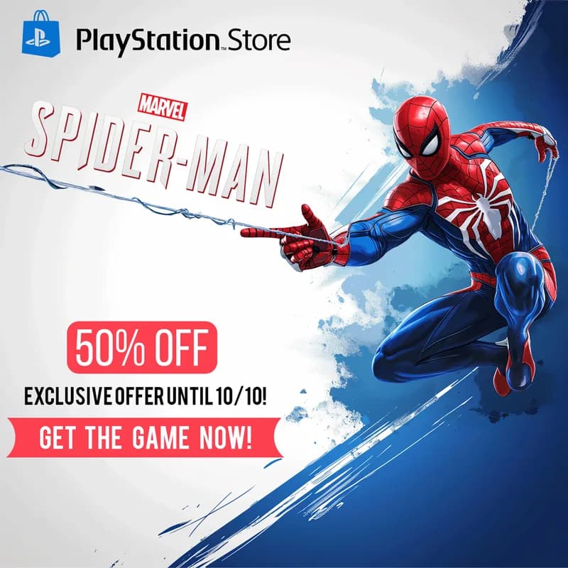 Concept sale banner Spider-Man 50% off