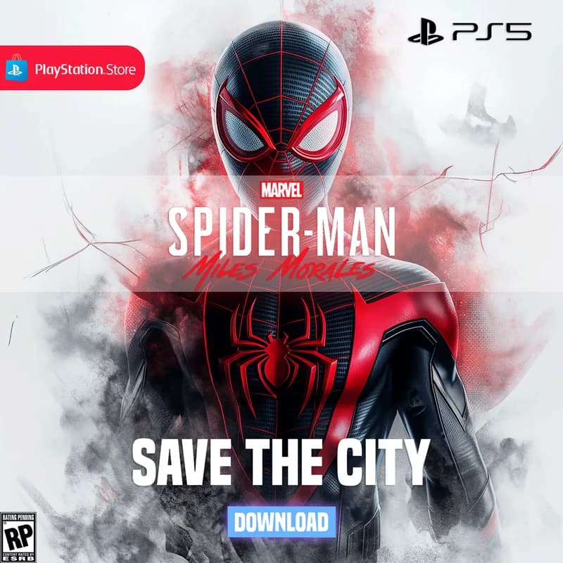 Concept banner Spider-Man: Miles Morales in PlayStation Store style