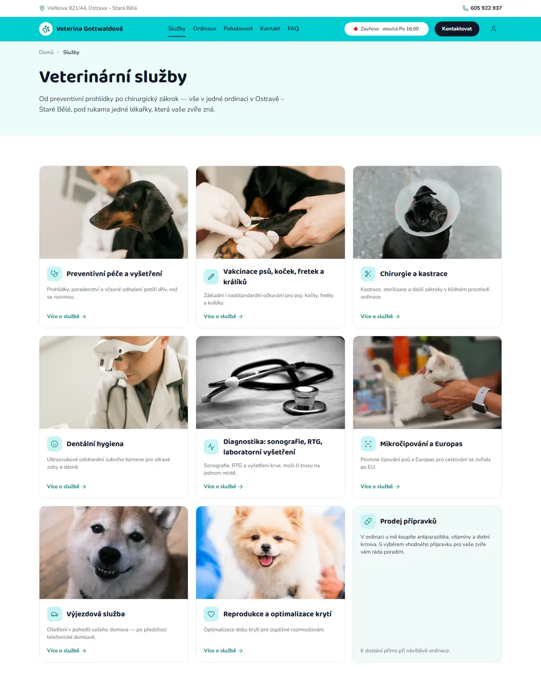 Veterina Gottwaldová: Služby