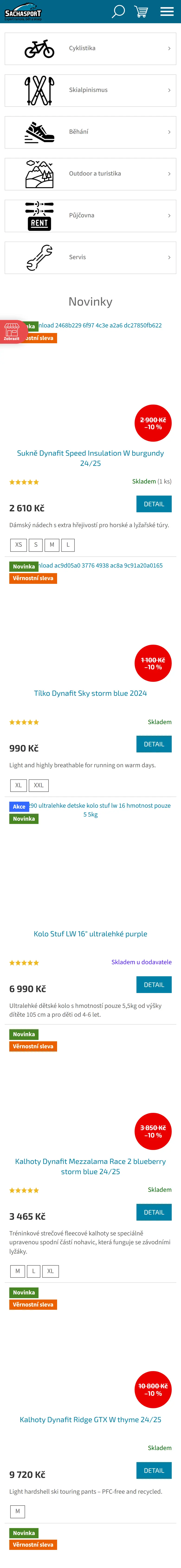 Úvodní stránka e-shopu před redesignem a dnes, mobil, stejný archivní snímek a dnešek: původní šablona Shoptetu, ikony kategorií a mřížka novinek