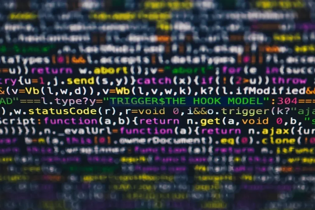 Source code on a screen.