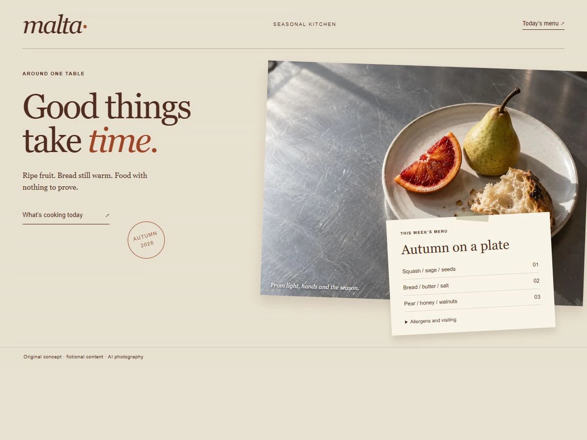 MALTA restaurant: tactile colours, photography and seasonal menu