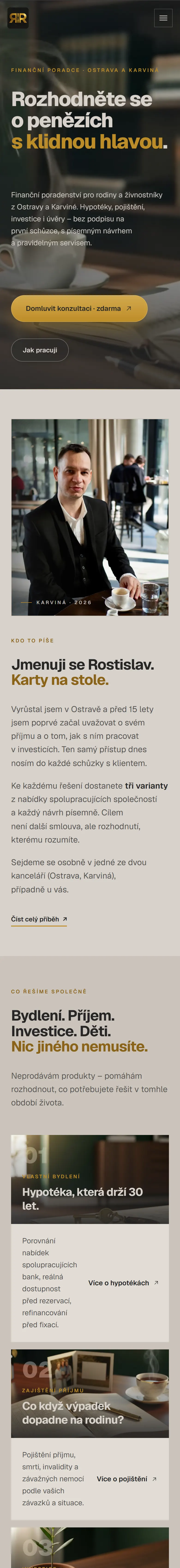 Web Rostislav Rabiec na mobilu