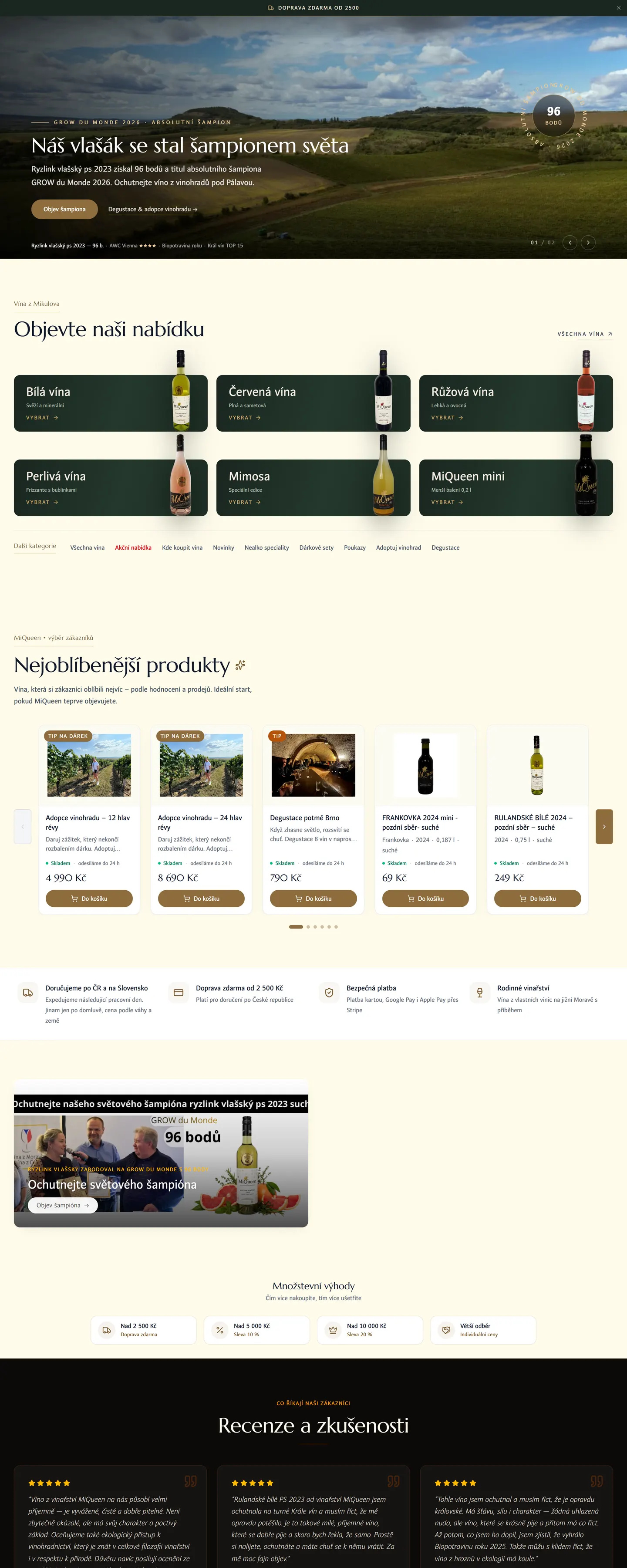 Web MiQueen na notebooku