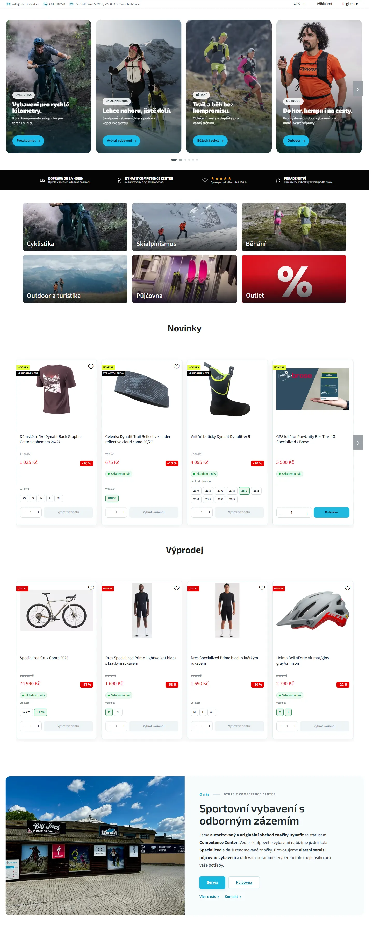Web SachaSport na notebooku